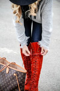 LNL love 'n' labels: red Free People lace up boots