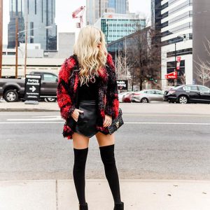red fur coat