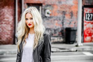 textured tights under jeans with leather jacket
