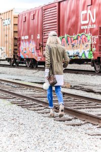 urban style on railroad tracks