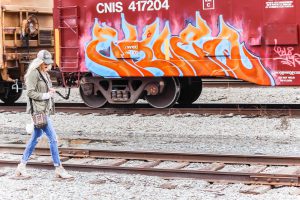 urban style on railroad tracks